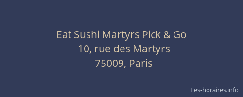 Eat Sushi Martyrs Pick & Go