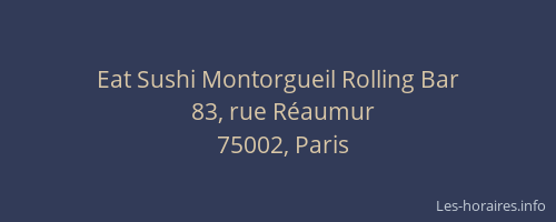 Eat Sushi Montorgueil Rolling Bar