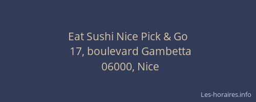 Eat Sushi Nice Pick & Go