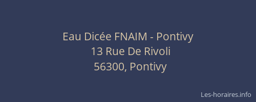 Eau Dic&eacute;e FNAIM - Pontivy