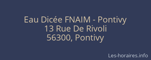 Eau Dicée FNAIM - Pontivy