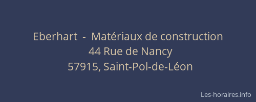 Eberhart  -  Mat&eacute;riaux de construction