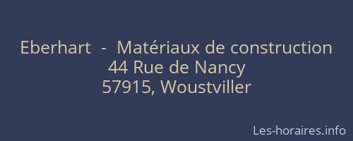 Eberhart  -  Matériaux de construction