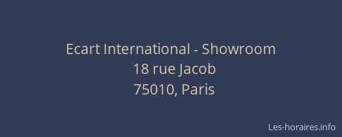 Ecart International - Showroom