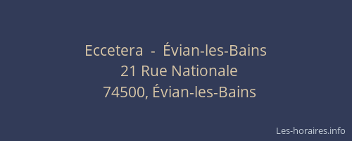 Eccetera  -  Évian-les-Bains