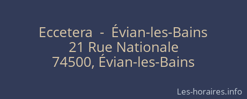 Eccetera  -  Évian-les-Bains