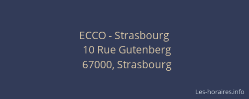 ECCO - Strasbourg