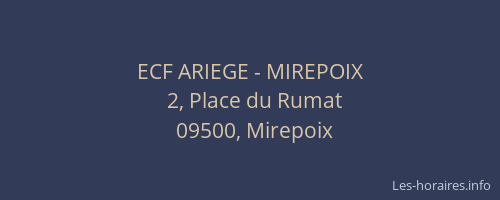 ECF ARIEGE - MIREPOIX