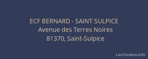 ECF BERNARD - SAINT SULPICE
