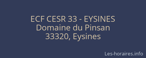 ECF CESR 33 - EYSINES