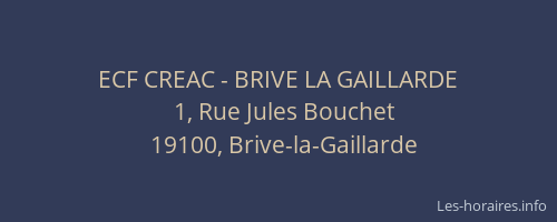ECF CREAC - BRIVE LA GAILLARDE