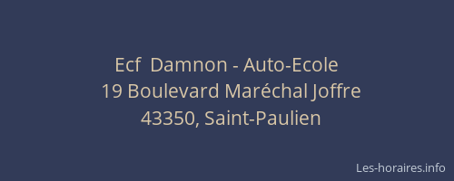 Ecf  Damnon - Auto-Ecole