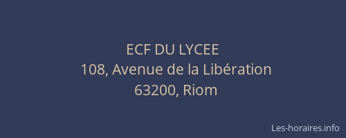 ECF DU LYCEE