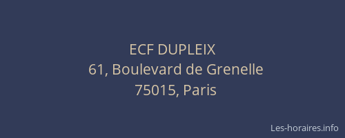ECF DUPLEIX