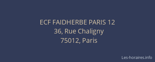 ECF FAIDHERBE PARIS 12