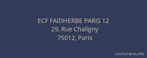 ECF FAIDHERBE PARIS 12