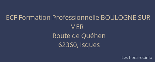 ECF Formation Professionnelle BOULOGNE SUR MER