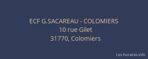 ECF G.SACAREAU - COLOMIERS