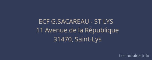 ECF G.SACAREAU - ST LYS