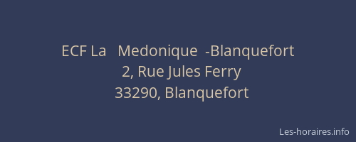 ECF La   Medonique  -Blanquefort