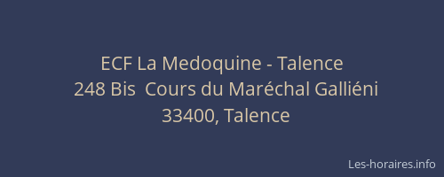 ECF La Medoquine - Talence