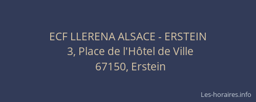 ECF LLERENA ALSACE - ERSTEIN
