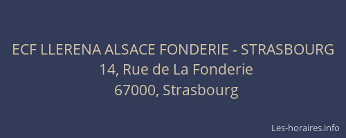 ECF LLERENA ALSACE FONDERIE - STRASBOURG