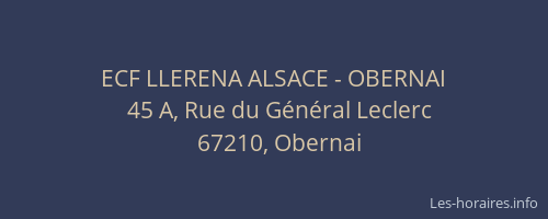 ECF LLERENA ALSACE - OBERNAI