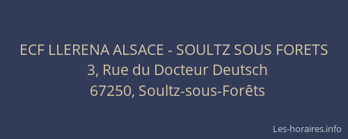 ECF LLERENA ALSACE - SOULTZ SOUS FORETS