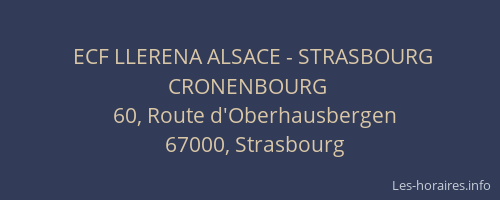 ECF LLERENA ALSACE - STRASBOURG CRONENBOURG