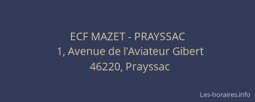ECF MAZET - PRAYSSAC