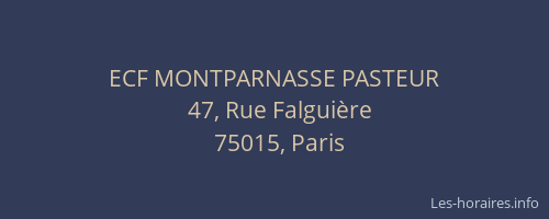 ECF MONTPARNASSE PASTEUR