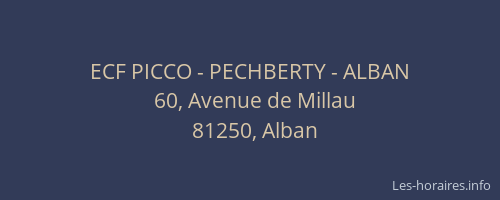 ECF PICCO - PECHBERTY - ALBAN