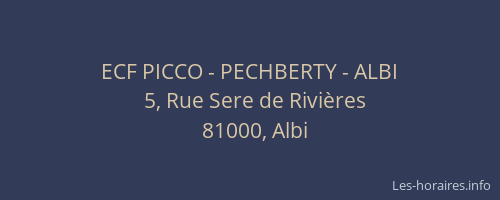 ECF PICCO - PECHBERTY - ALBI