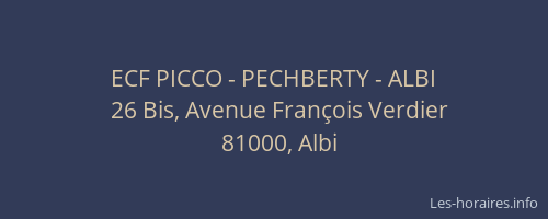 ECF PICCO - PECHBERTY - ALBI