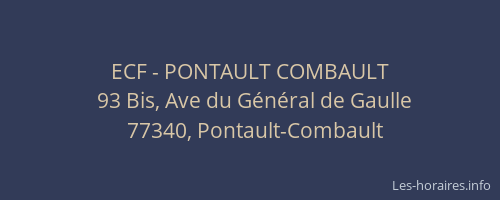 ECF - PONTAULT COMBAULT