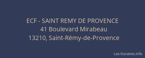 ECF - SAINT REMY DE PROVENCE