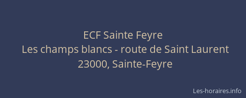 ECF Sainte Feyre