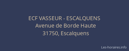 ECF VASSEUR - ESCALQUENS