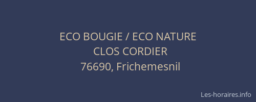 ECO BOUGIE / ECO NATURE