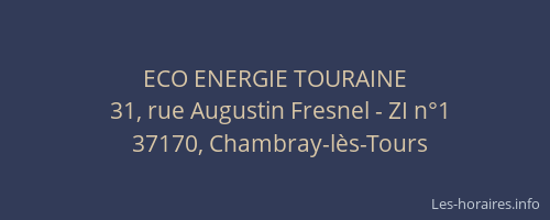 ECO ENERGIE TOURAINE