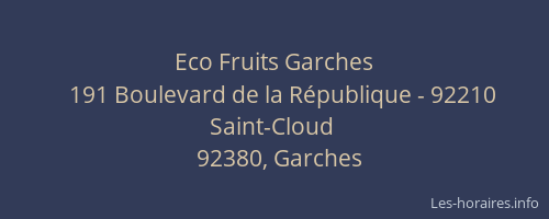 Eco Fruits Garches