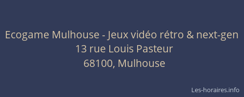 Ecogame Mulhouse - Jeux vidéo rétro & next-gen