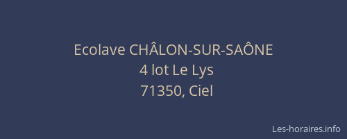 Ecolave CH&Acirc;LON-SUR-SA&Ocirc;NE