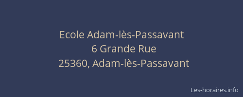 Ecole Adam-lès-Passavant