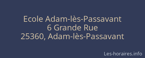 Ecole Adam-lès-Passavant