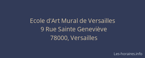 Ecole d'Art Mural de Versailles