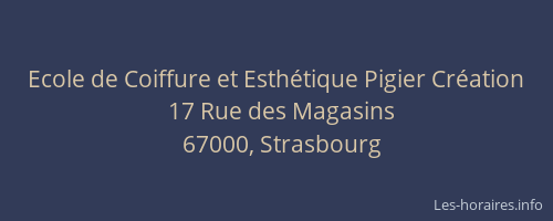 Ecole de Coiffure et Esthétique Pigier Création