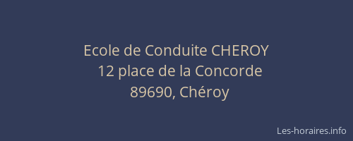 Ecole de Conduite CHEROY