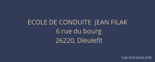 ECOLE DE CONDUITE  JEAN FILAK